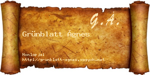 Grünblatt Ágnes névjegykártya
