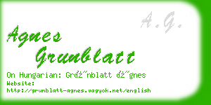 agnes grunblatt business card